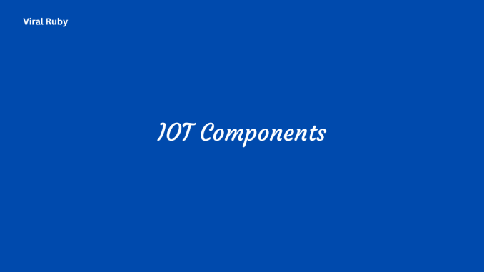 IOT Components Technologies and Applications of IOT